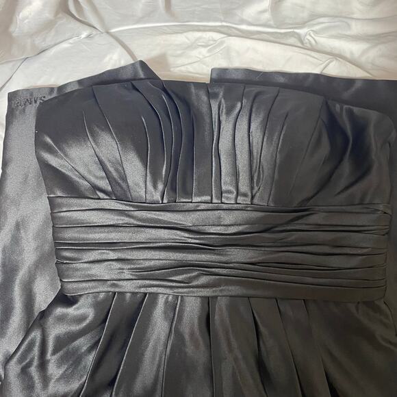 Bill Levkoff Sz 8 Black Satin Sleeveless Mini Dress Cocktail Party Formal - Picture 3 of 7